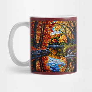 Stained Glass Autumn Scene Mug